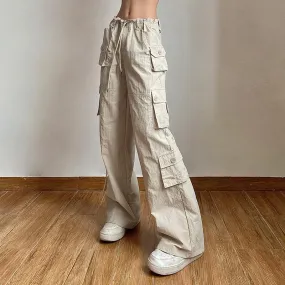 Drawstring Low Rise Cargo Pants