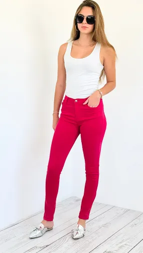 Dreamy Skinny Pants- Hot Pink