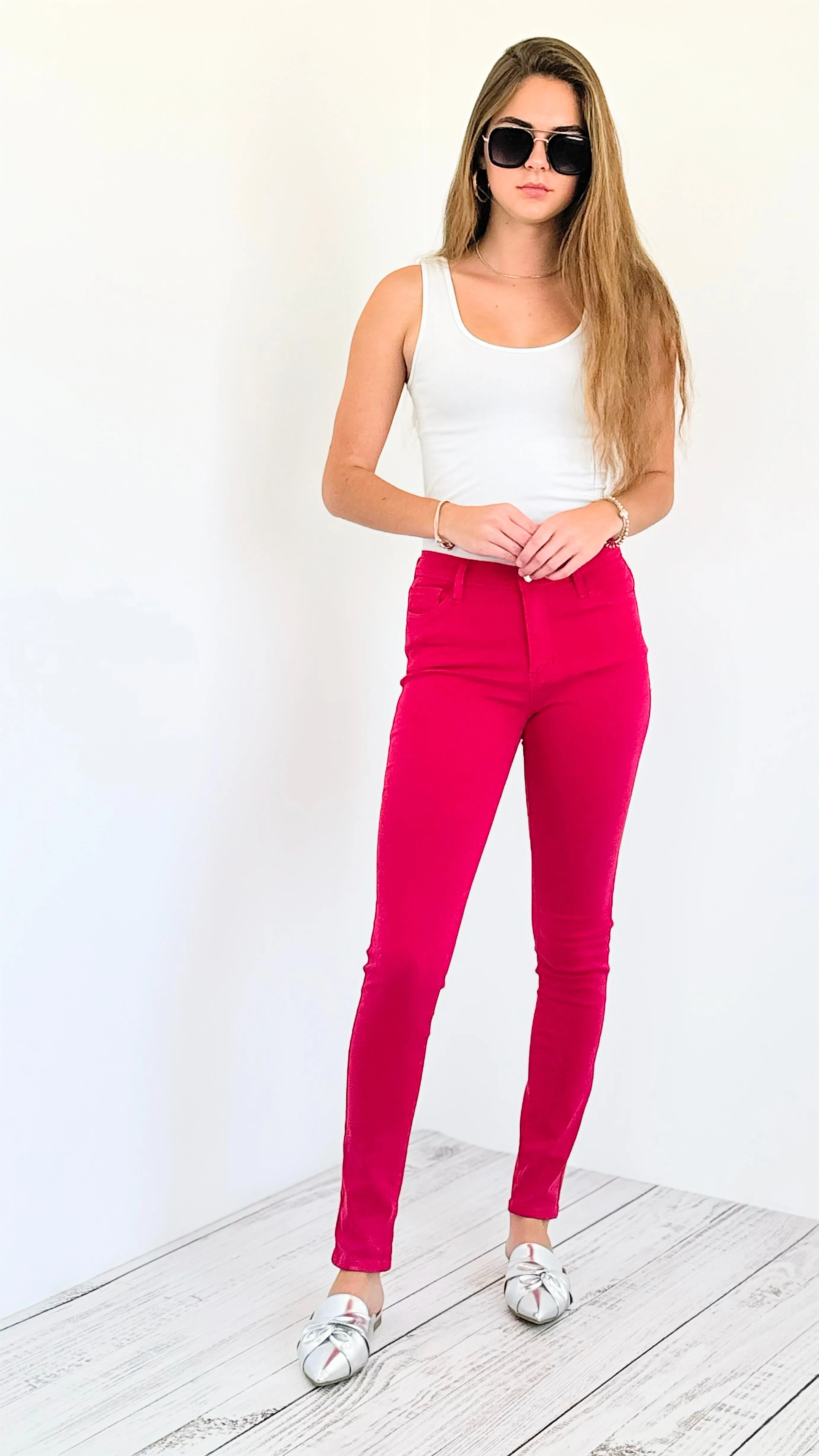 Dreamy Skinny Pants- Hot Pink