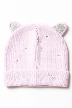 Ear Novelty Beanie Light Pink