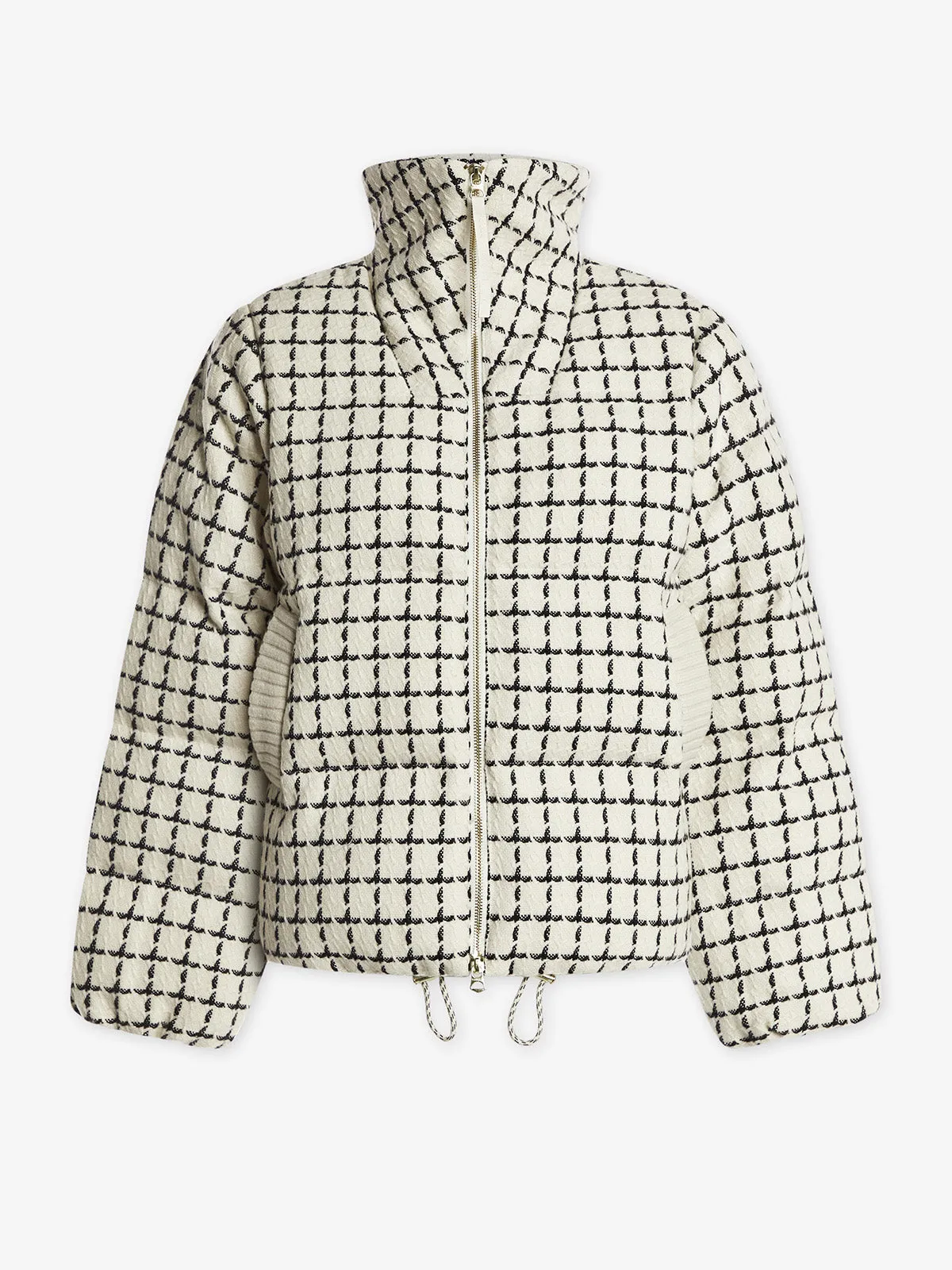 Egret Mono Check Eugene Short Puffer Jacket