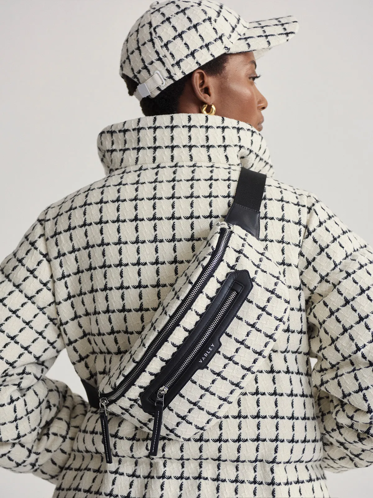 Egret Mono Check Eugene Short Puffer Jacket