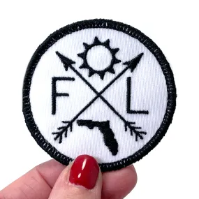 Embroidered Iron-On Custom State Patch - Black & White