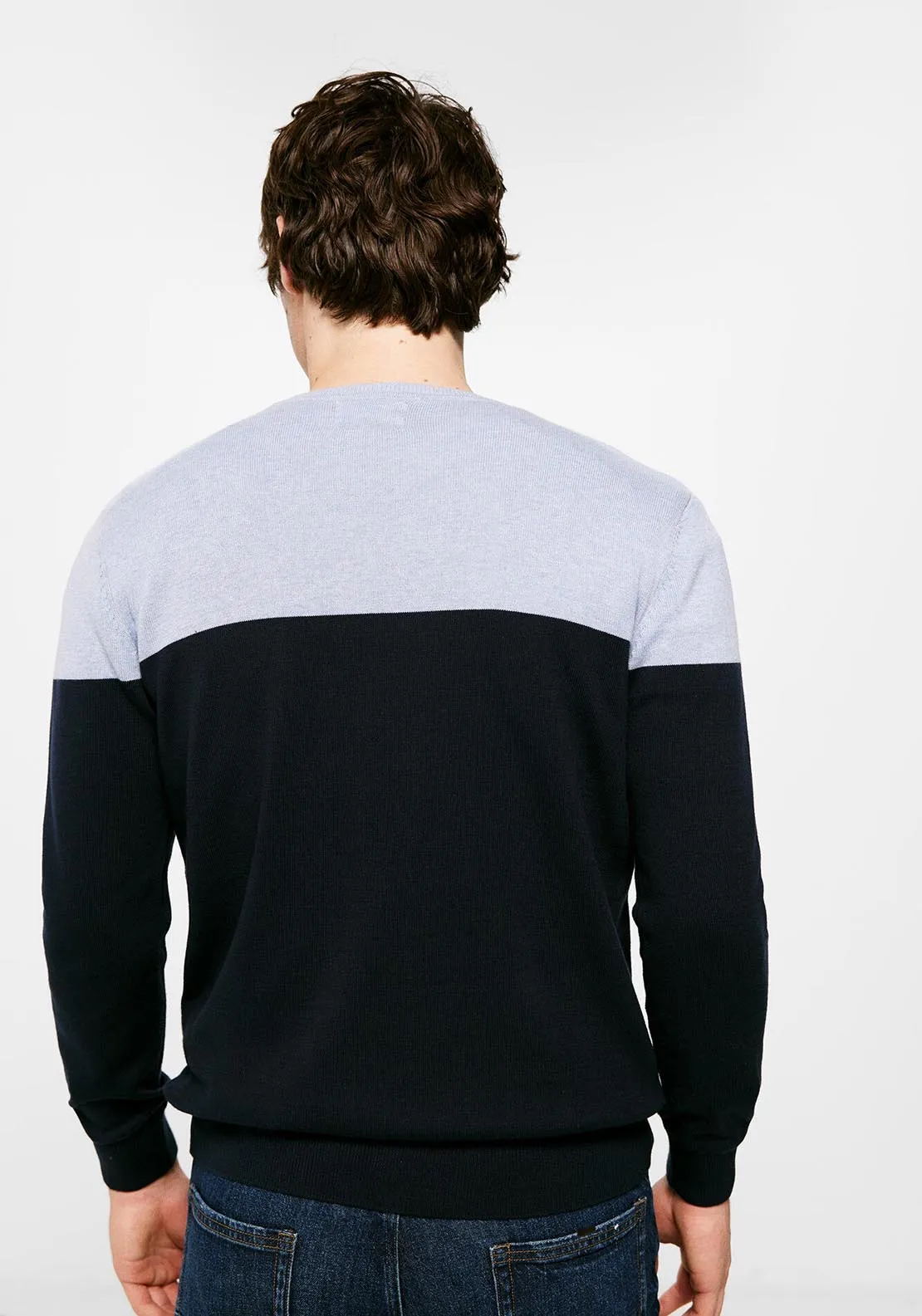 Essential colour block jumper - Blue