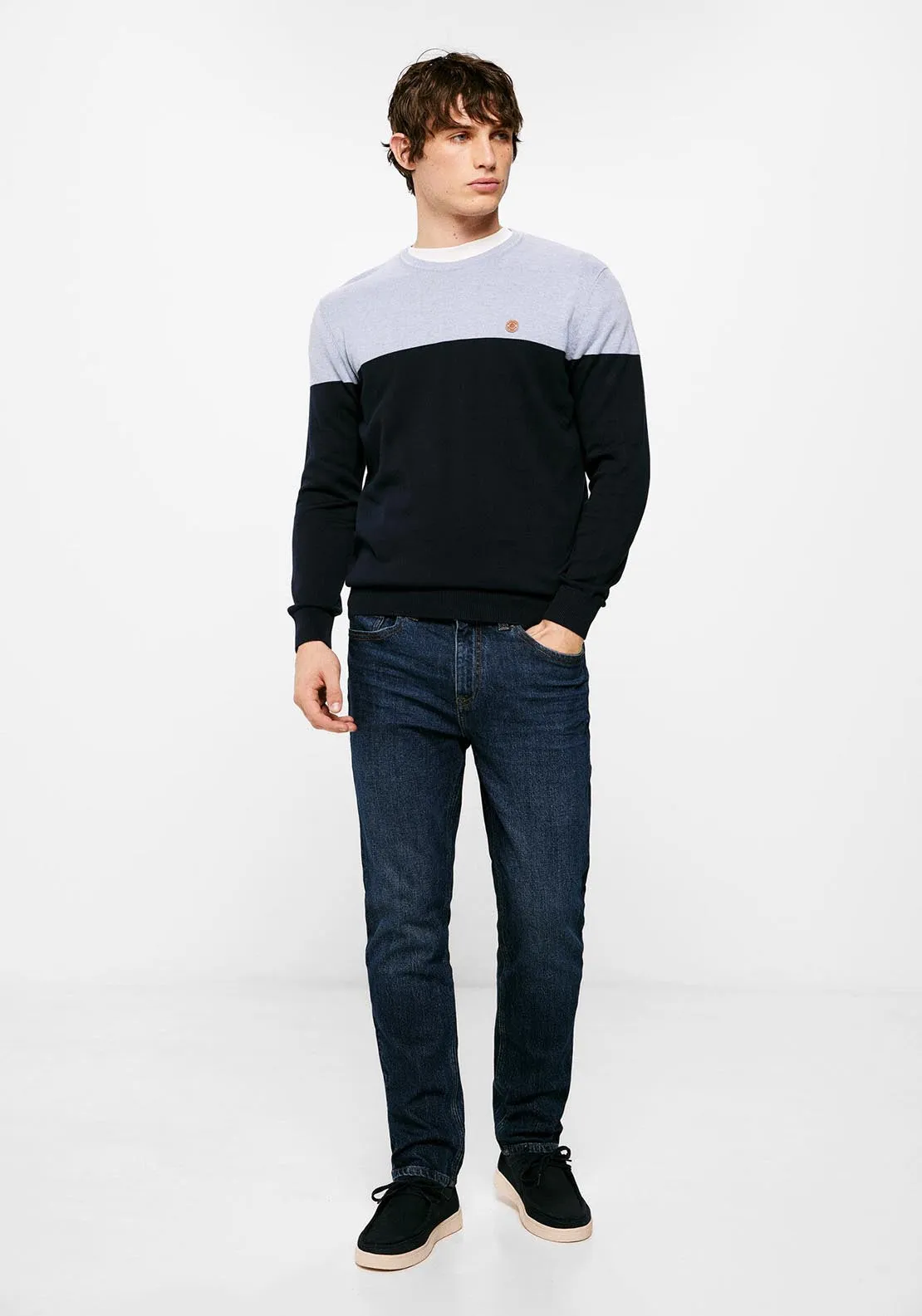 Essential colour block jumper - Blue