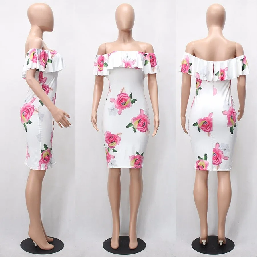 Floral Print Party Club Sexy Dresses  at Bling Brides Bouquet Online bridal store