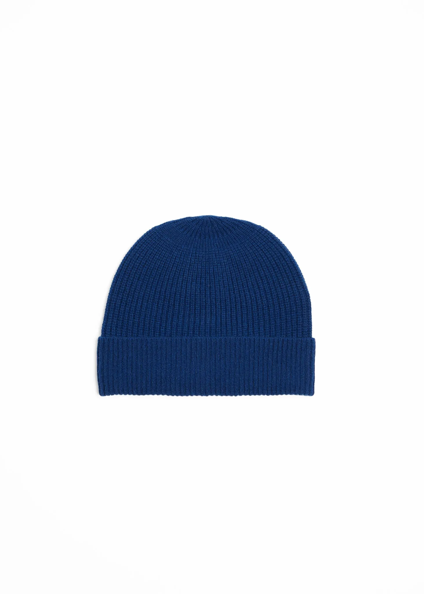 Foxford Navy Ribbed Cashmere Beanie