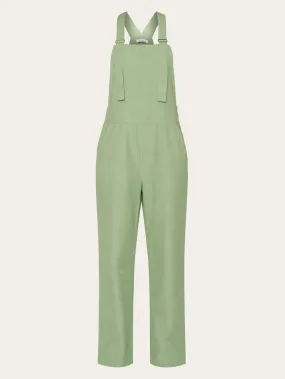 GALE straight slub yarn jumpsuit - GOTS/Vegan - Shale Green