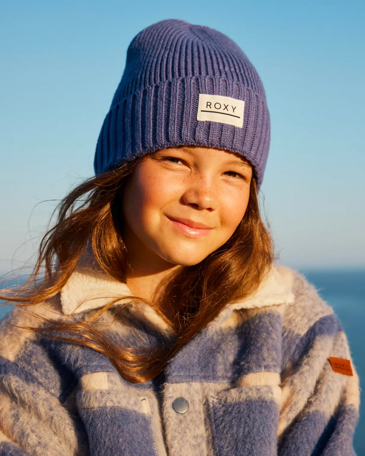 Girls So Peacefull Beanie in Coastal Fjord