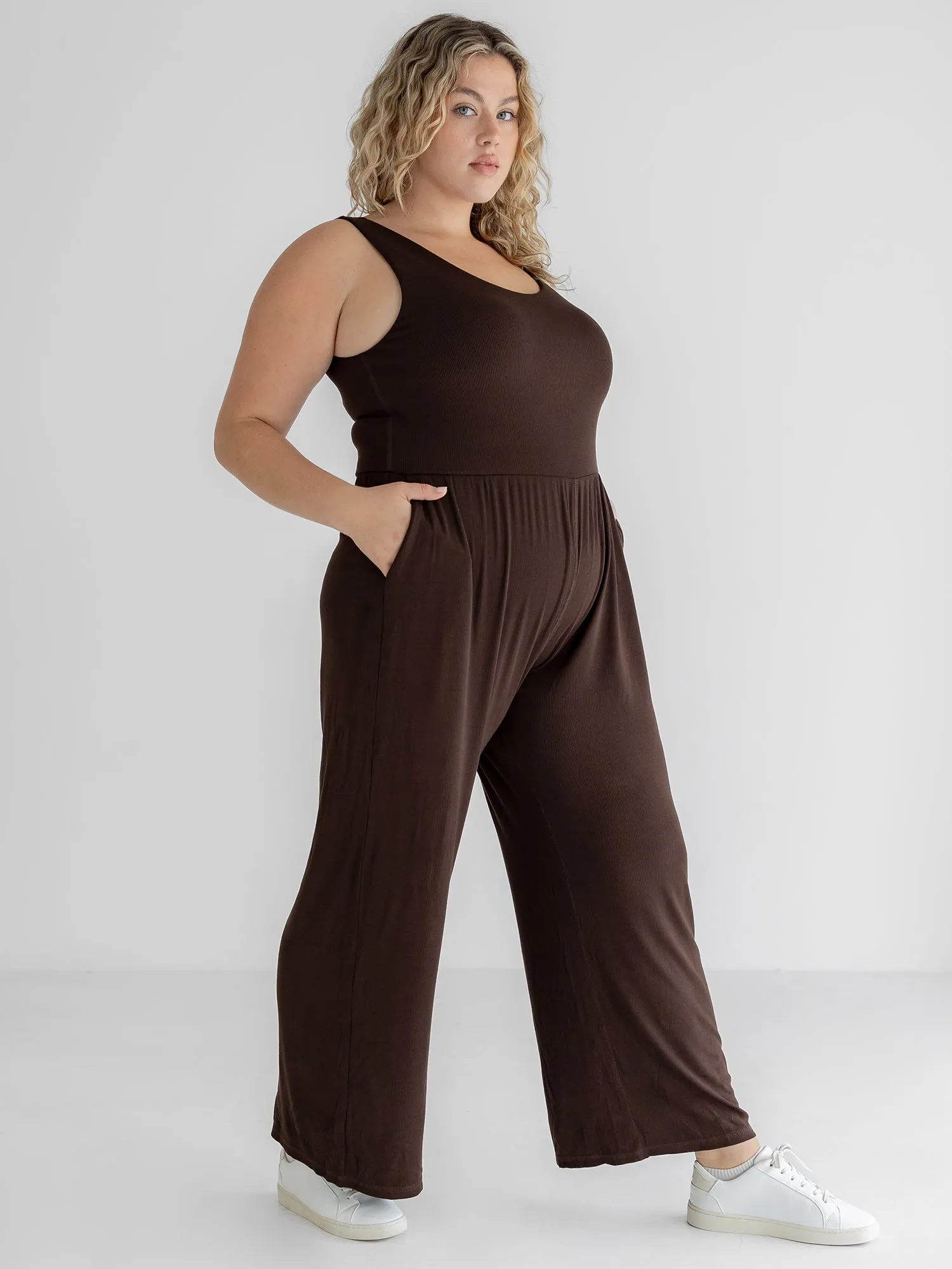 Hana Jumpsuit 2.0, Ribbed Espresso