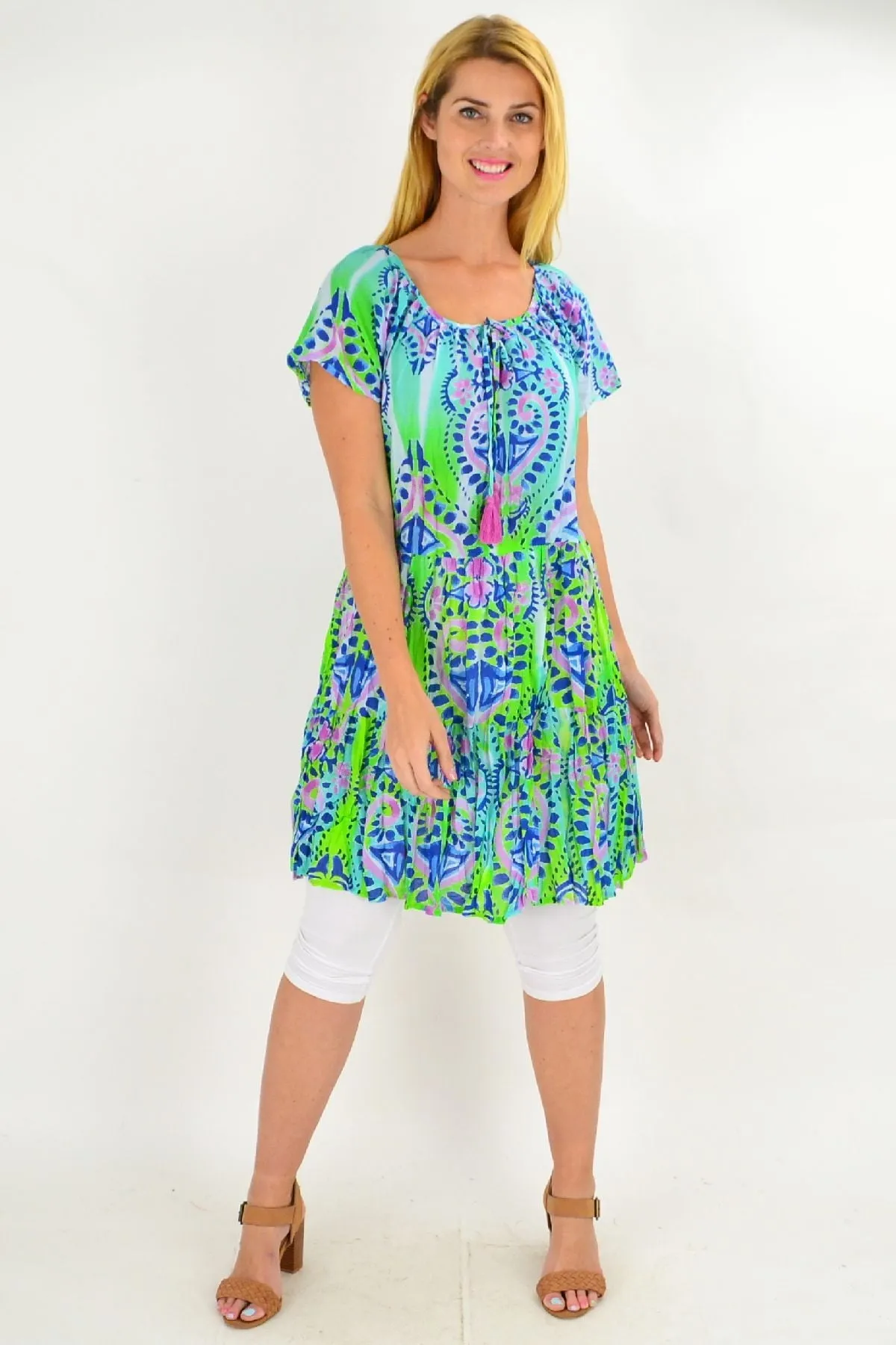 Hearts and Flowers Cotton Tunic Dress