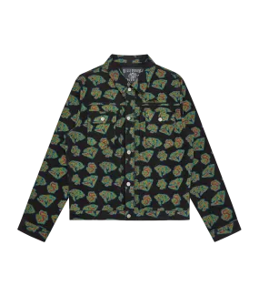 HEAT MAP DIAMONDS & DOLLARS DENIM JACKET - BLACK