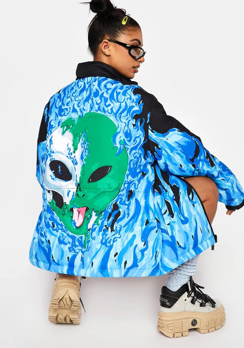 Heaven And Heck Reversible Puffer Jacket