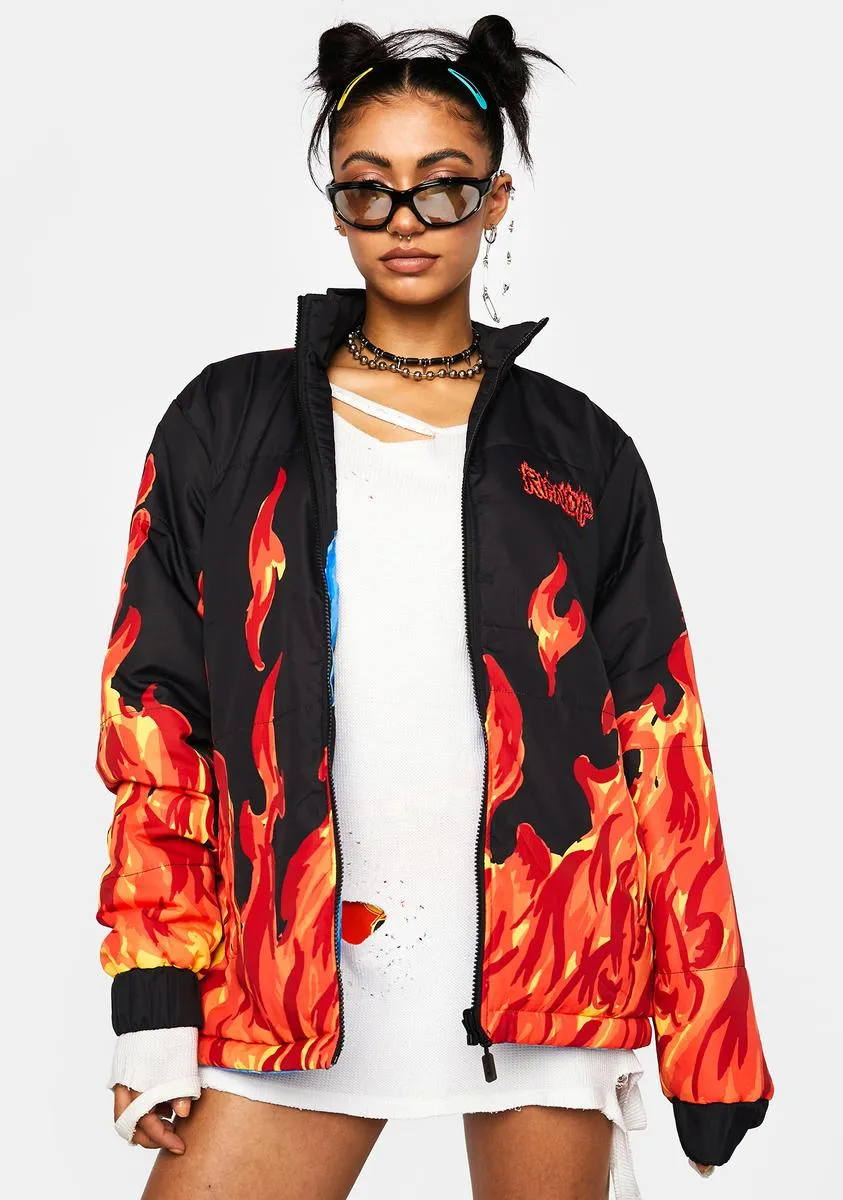 Heaven And Heck Reversible Puffer Jacket