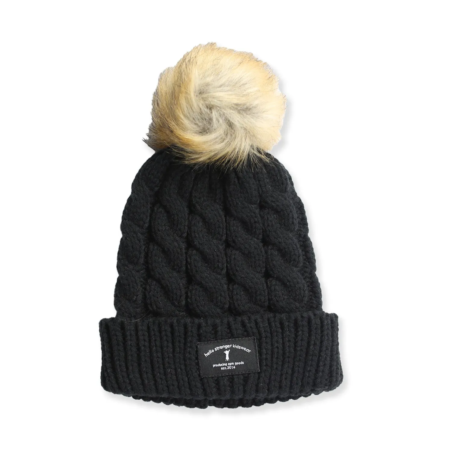 Hello Stranger Pom Pom Beanie Black