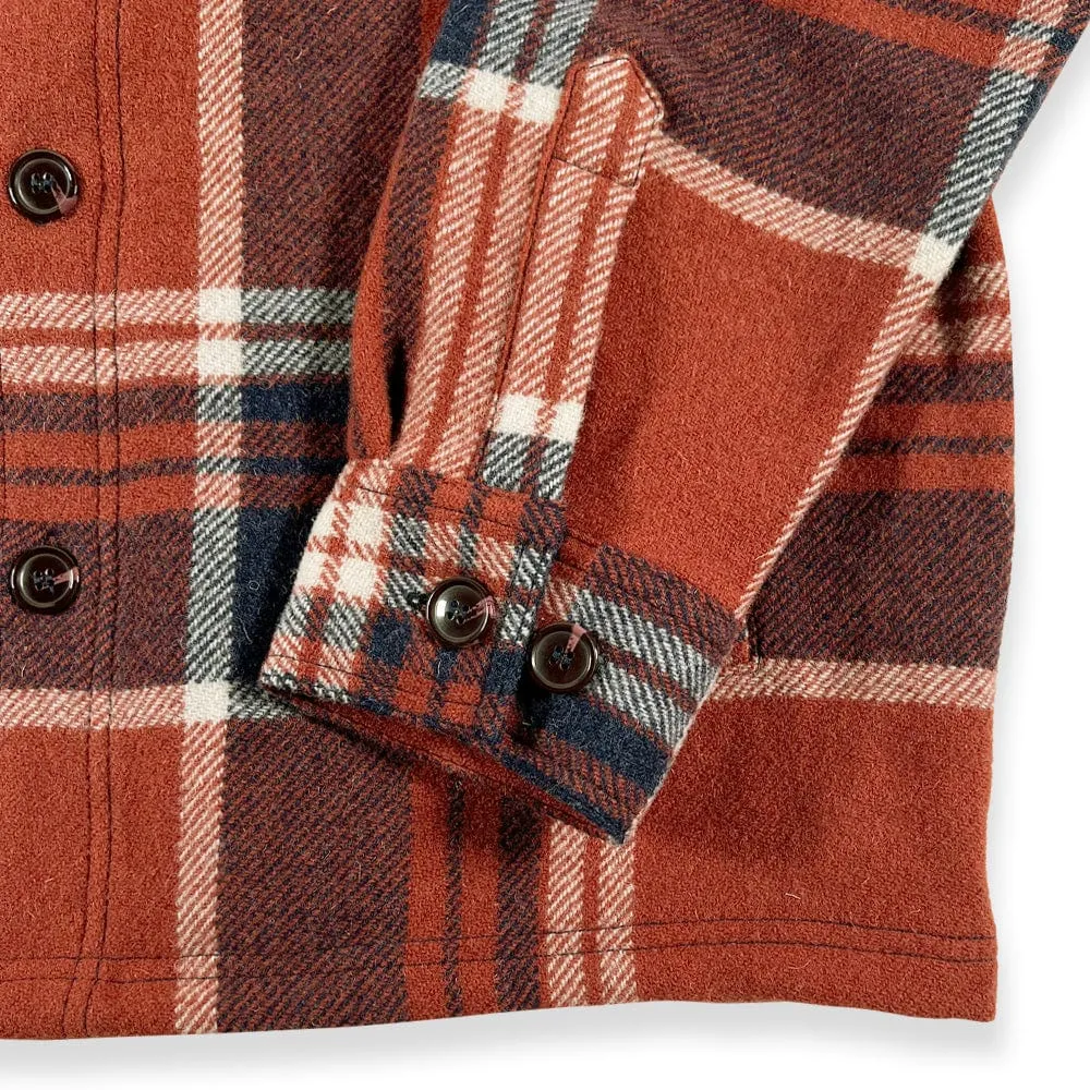 Heritage Plaid Shirt Jacket - Rust/Navy