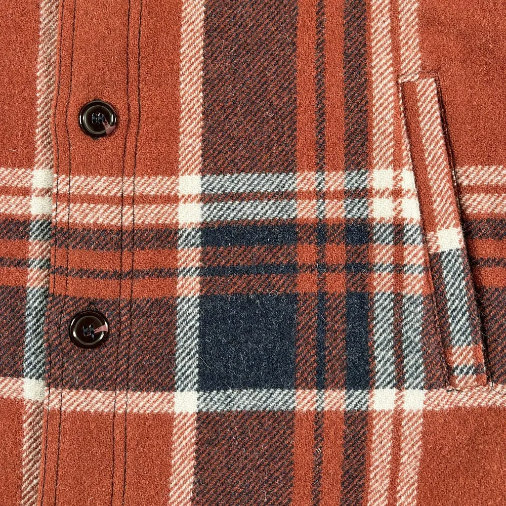 Heritage Plaid Shirt Jacket - Rust/Navy