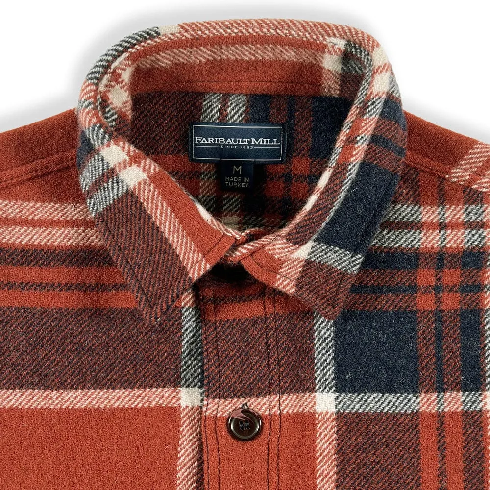 Heritage Plaid Shirt Jacket - Rust/Navy