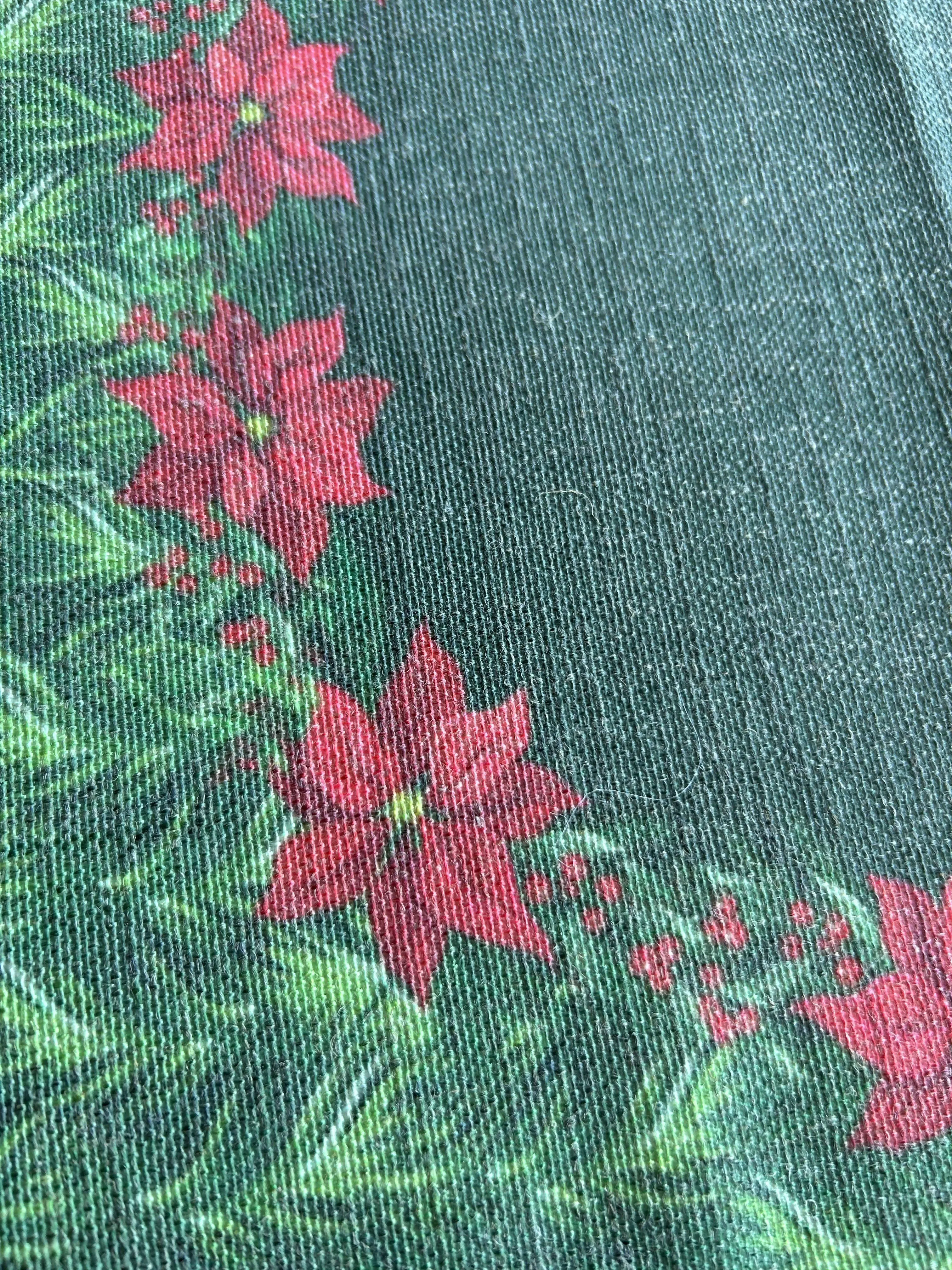 Holiday Themed Placemats, Poinsettia Flower Pattern Set of 2