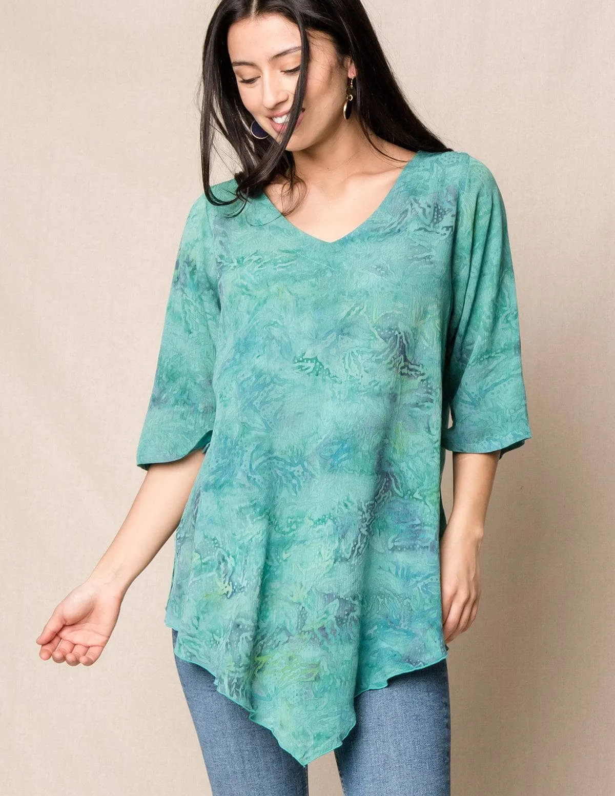 Island Batik Tunic - Lagoon - Small Only