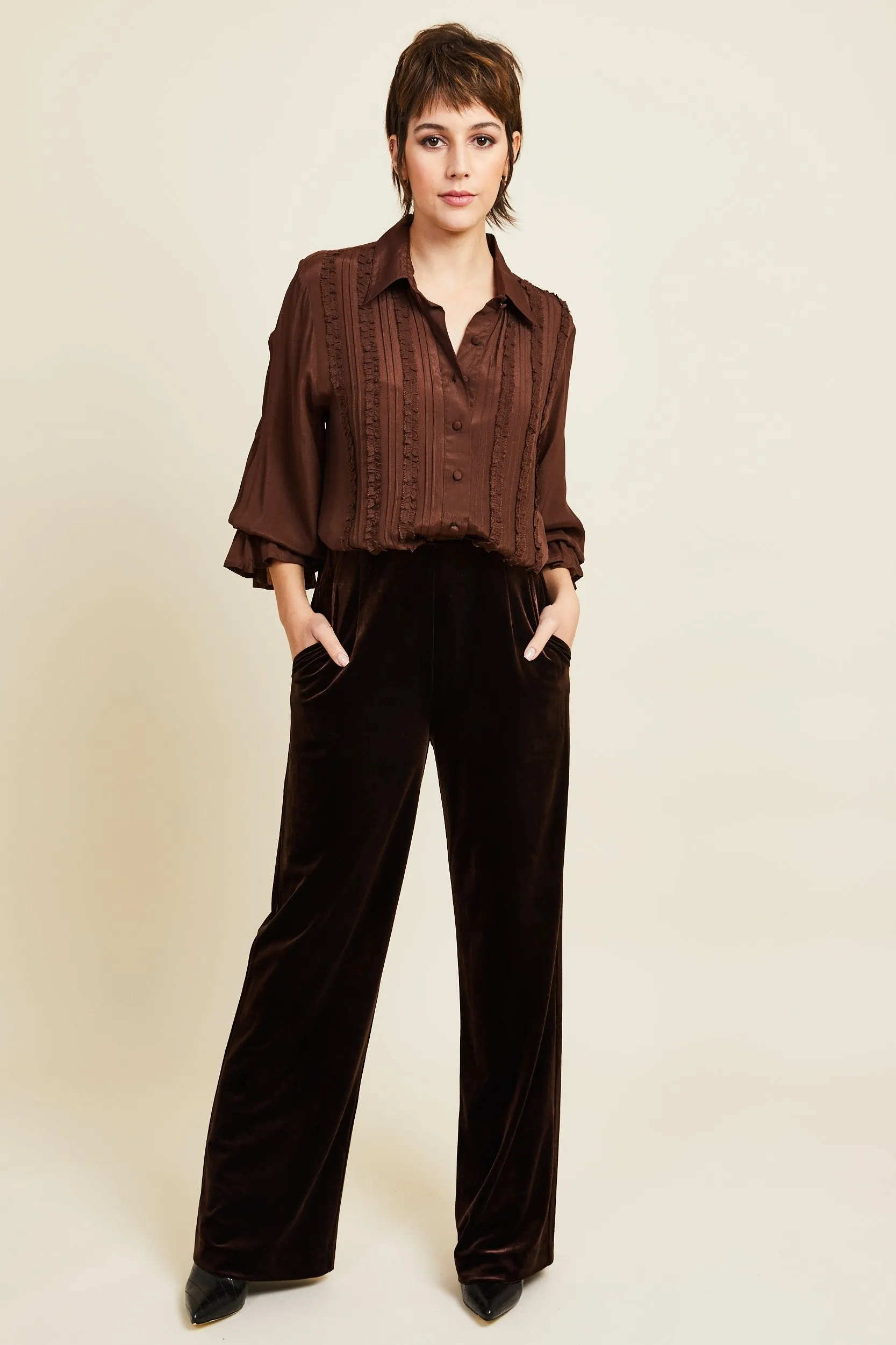 Kamare Surry Velvet Pants - Chocolate