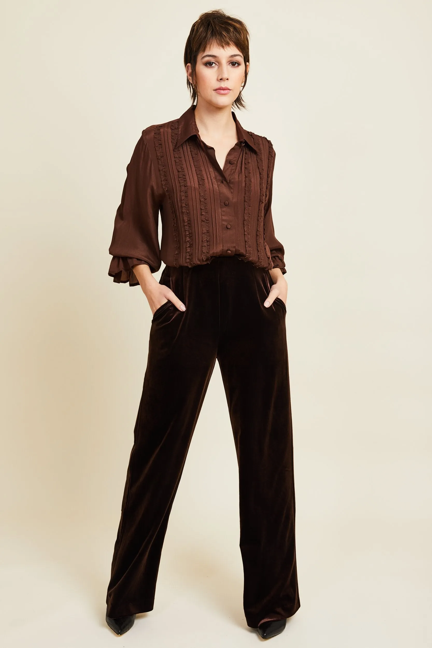 Kamare Surry Velvet Pants - Chocolate