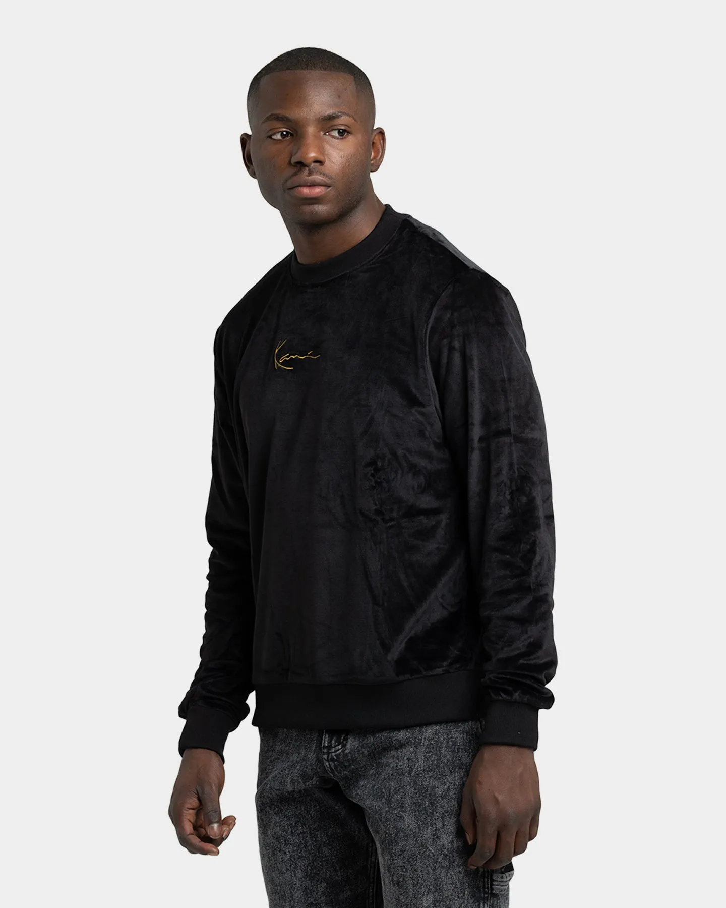 Karl Kani Signature Velvet Crewneck Black