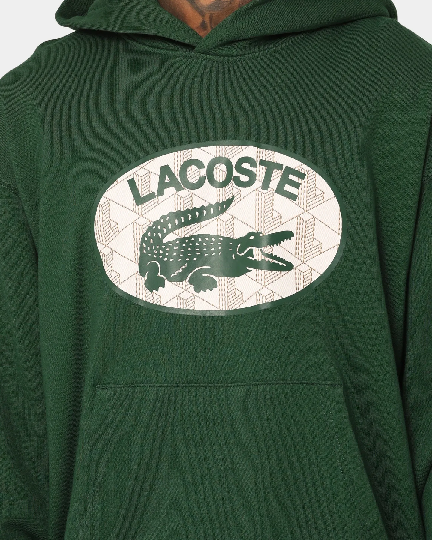 Lacoste Monogram Logo Hoodie Green