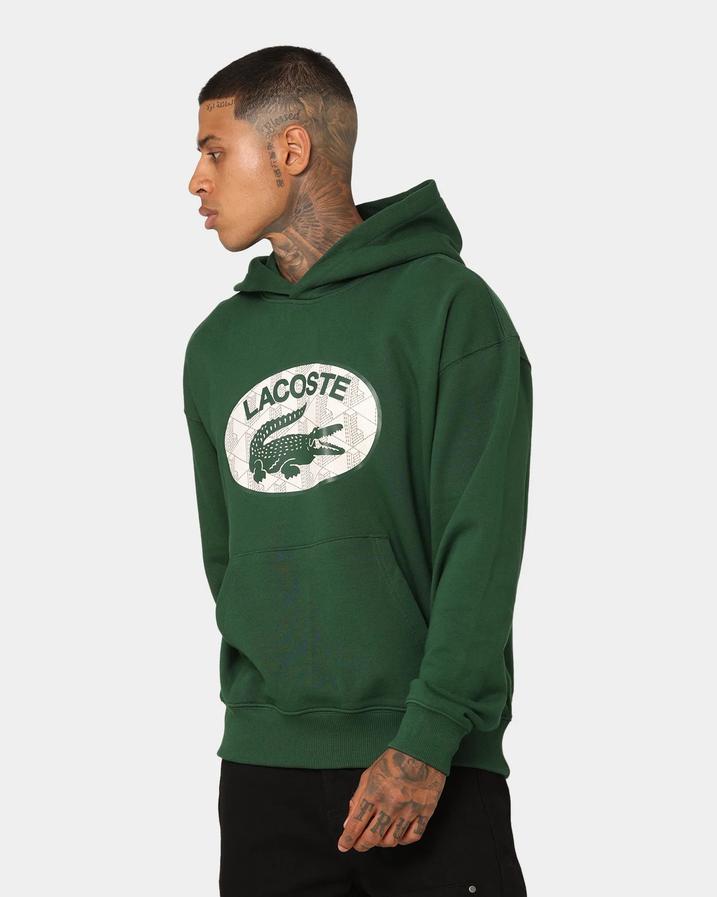 Lacoste Monogram Logo Hoodie Green