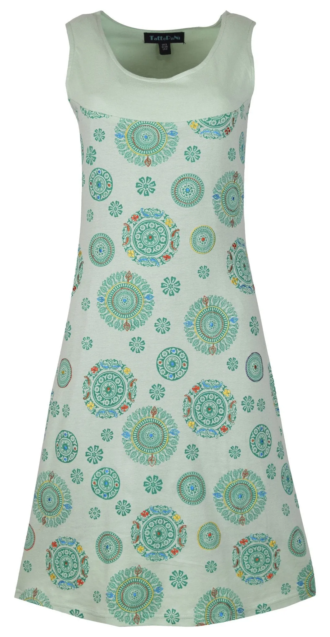 ladies-sleeveless-dress-with-chakra-print