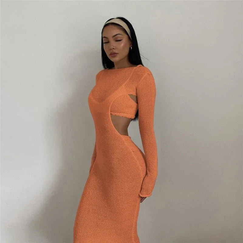 Long-sleeved two-piece dress