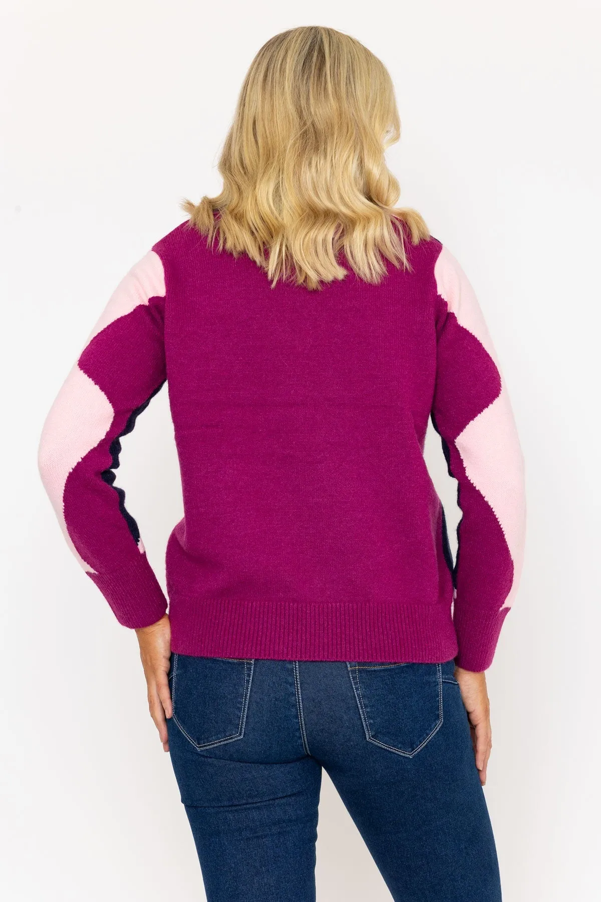 Magenta Pink Intarsia Sweater