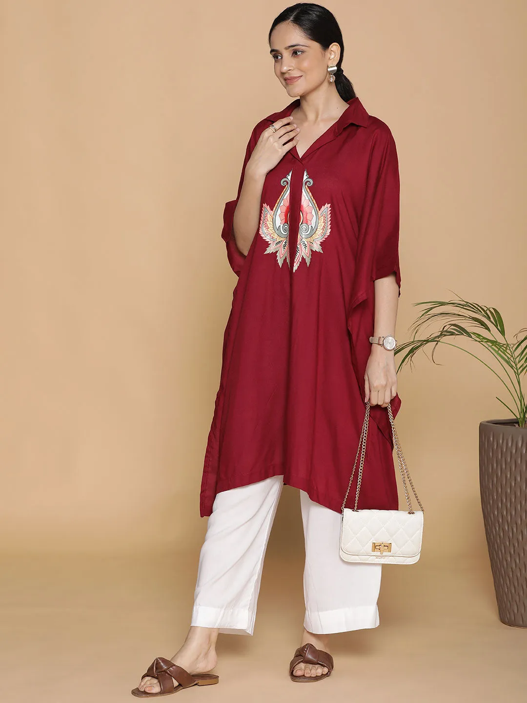 Maroon Rayon ShirtKurta - Malang