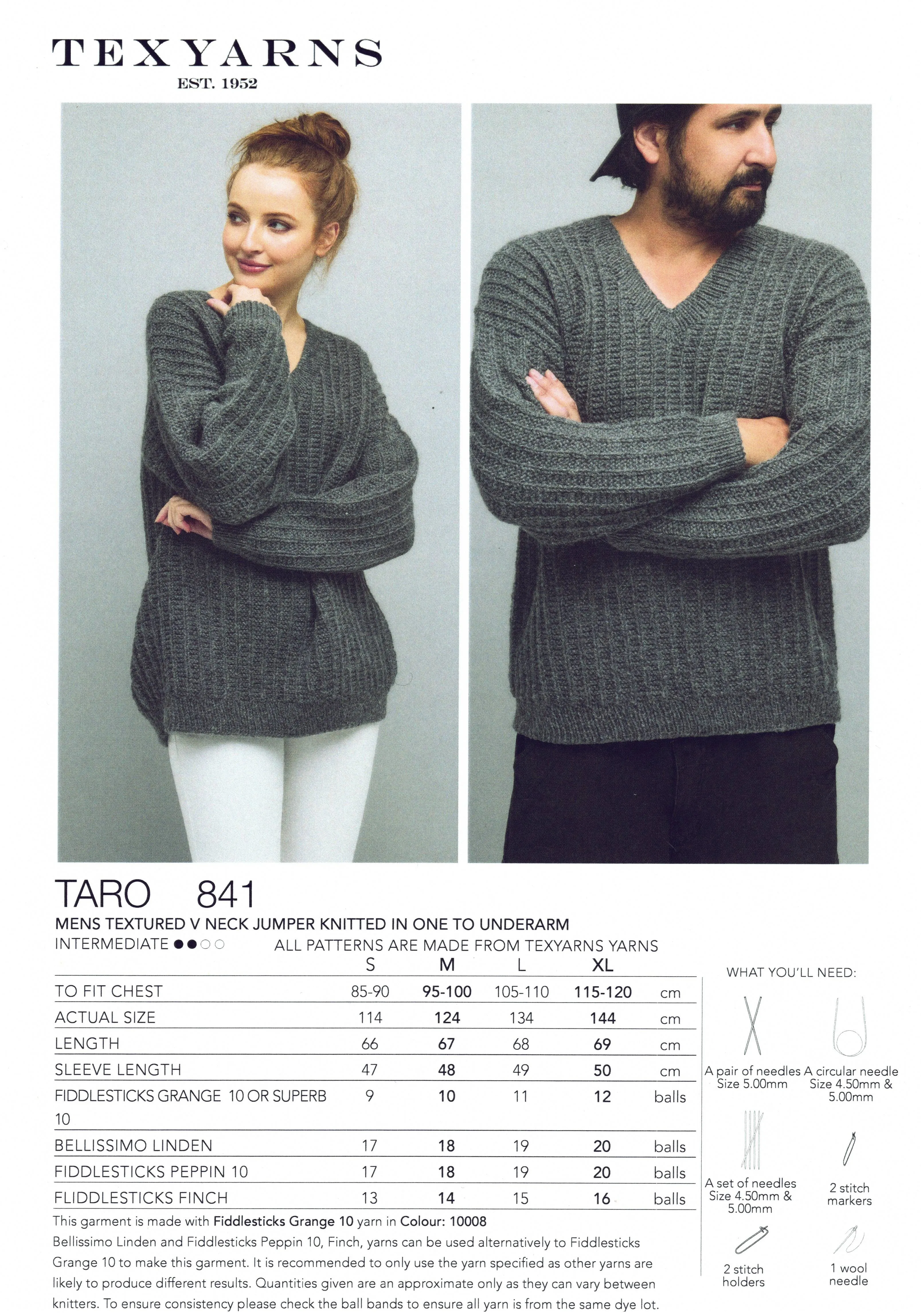 Men - Texyarns Leaflet 841 Taro