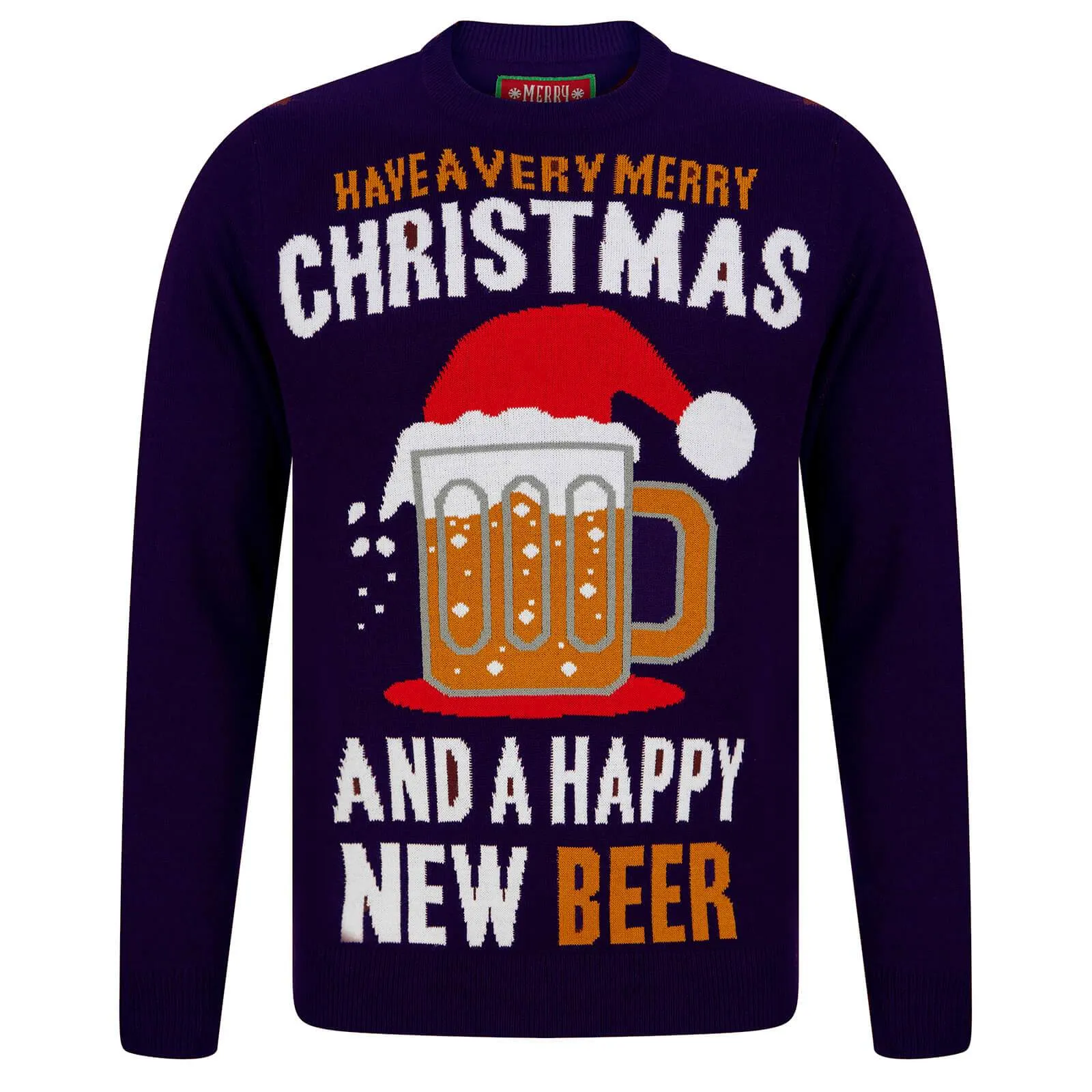 Mens Happy New Beer Festive Christmas Jumper