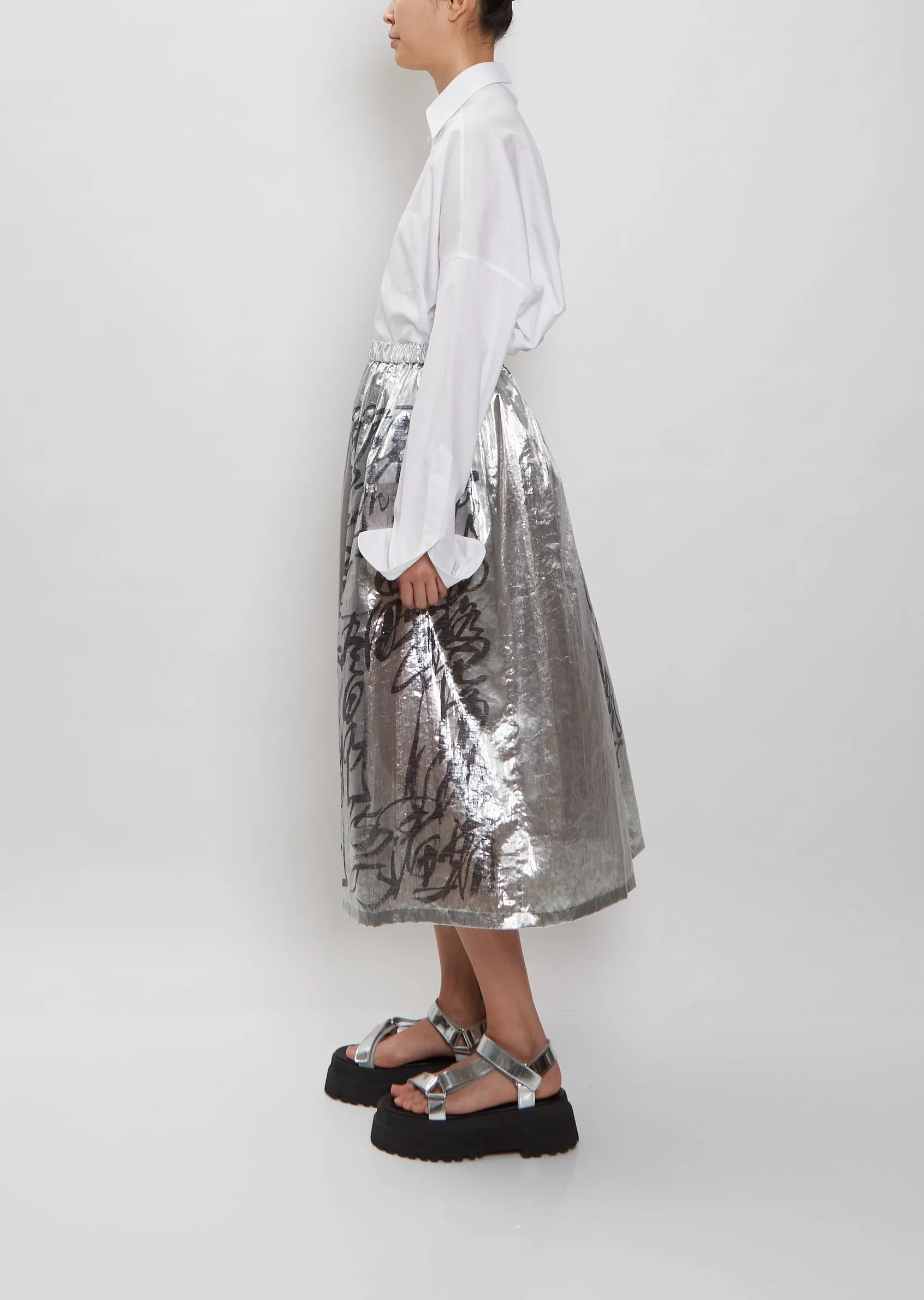 Metallic Midi Skirt