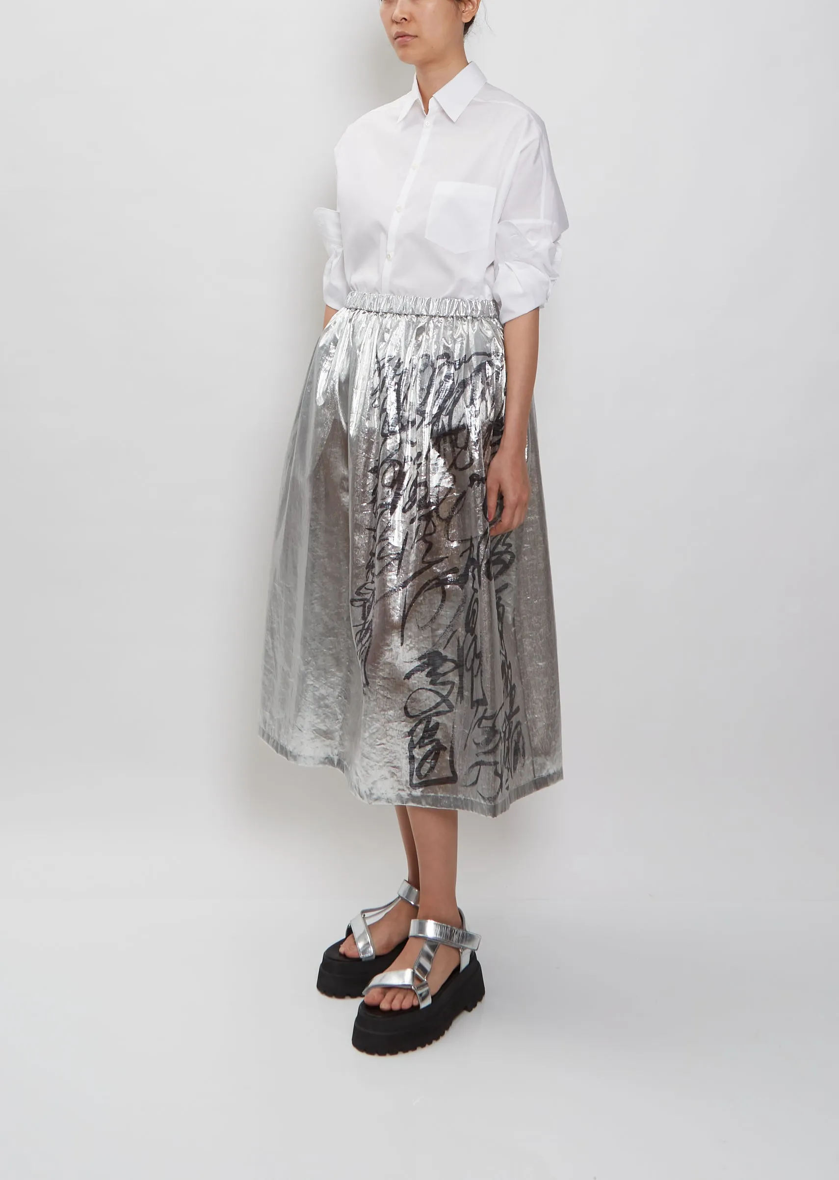 Metallic Midi Skirt