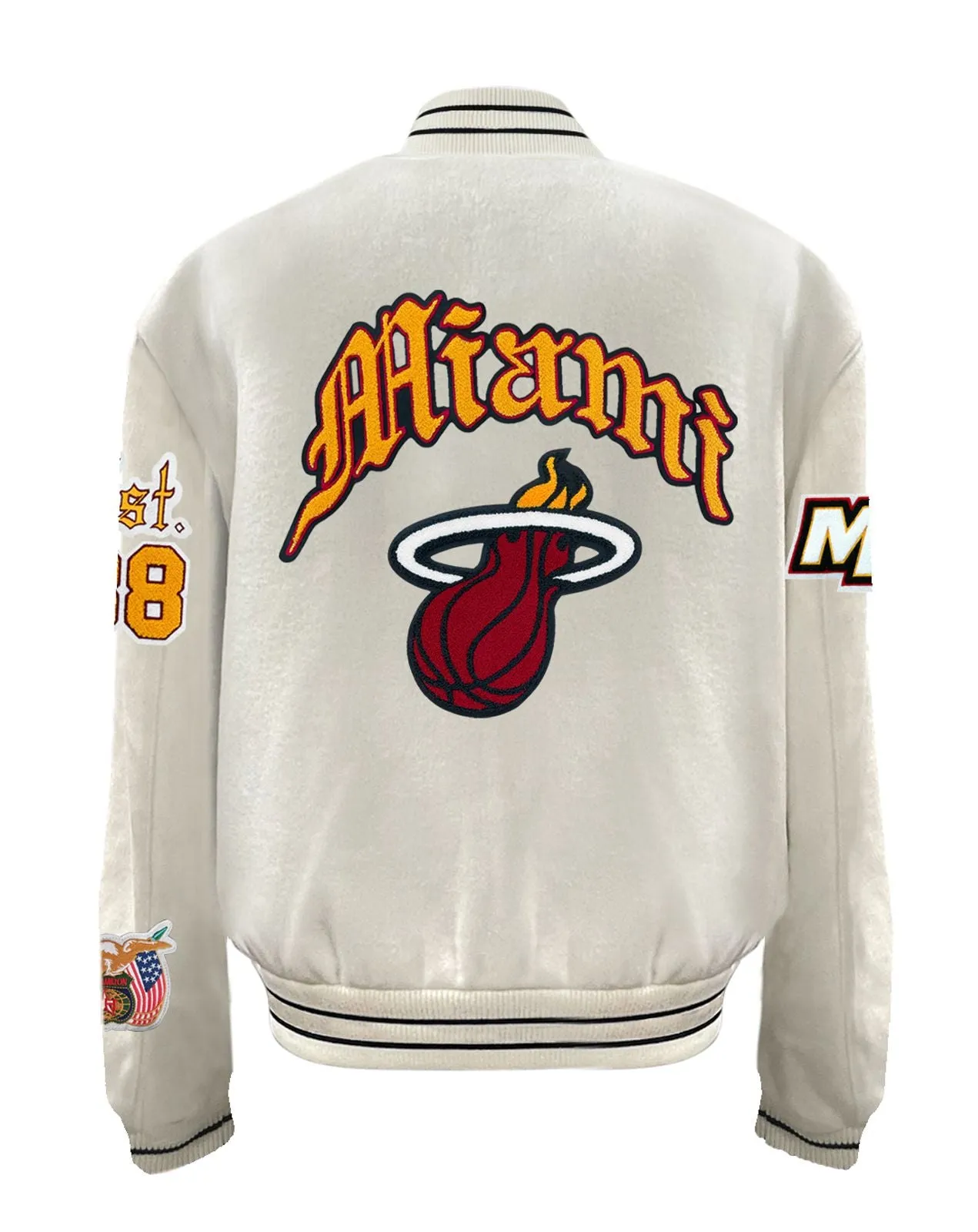 MIAMI HEAT WOOL OLD ENGLISH JACKET White