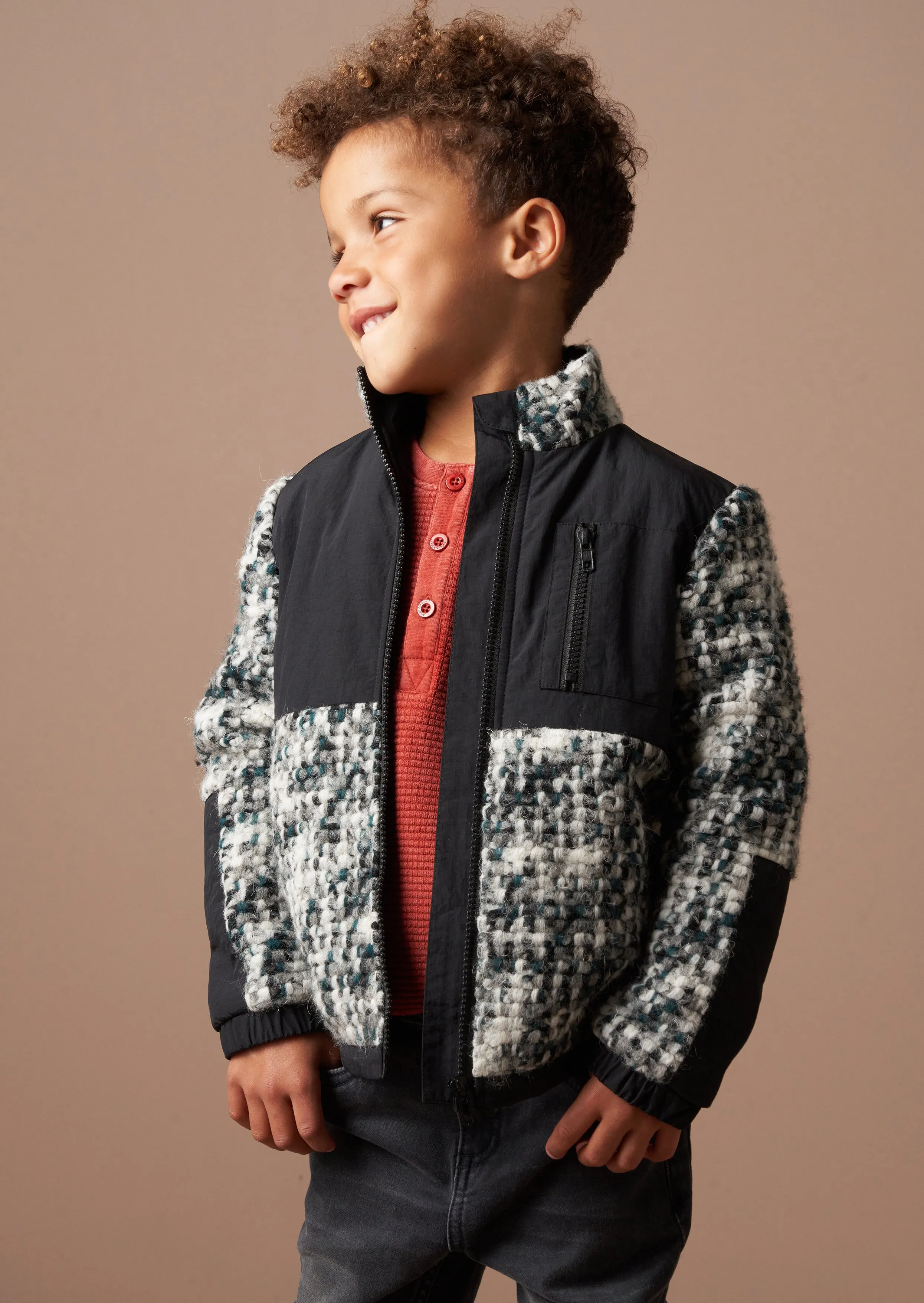 Michael Multi Boucle Zip Trough Jacket