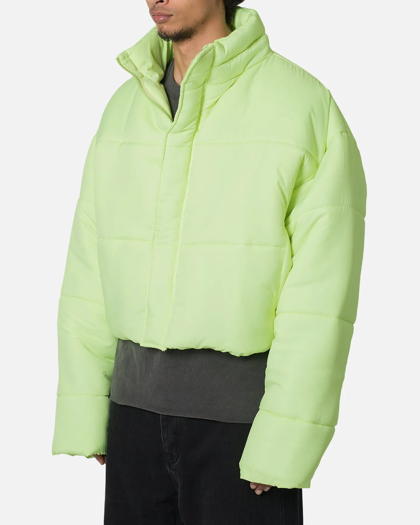 MNML Cropped Puffer II Jacket Green