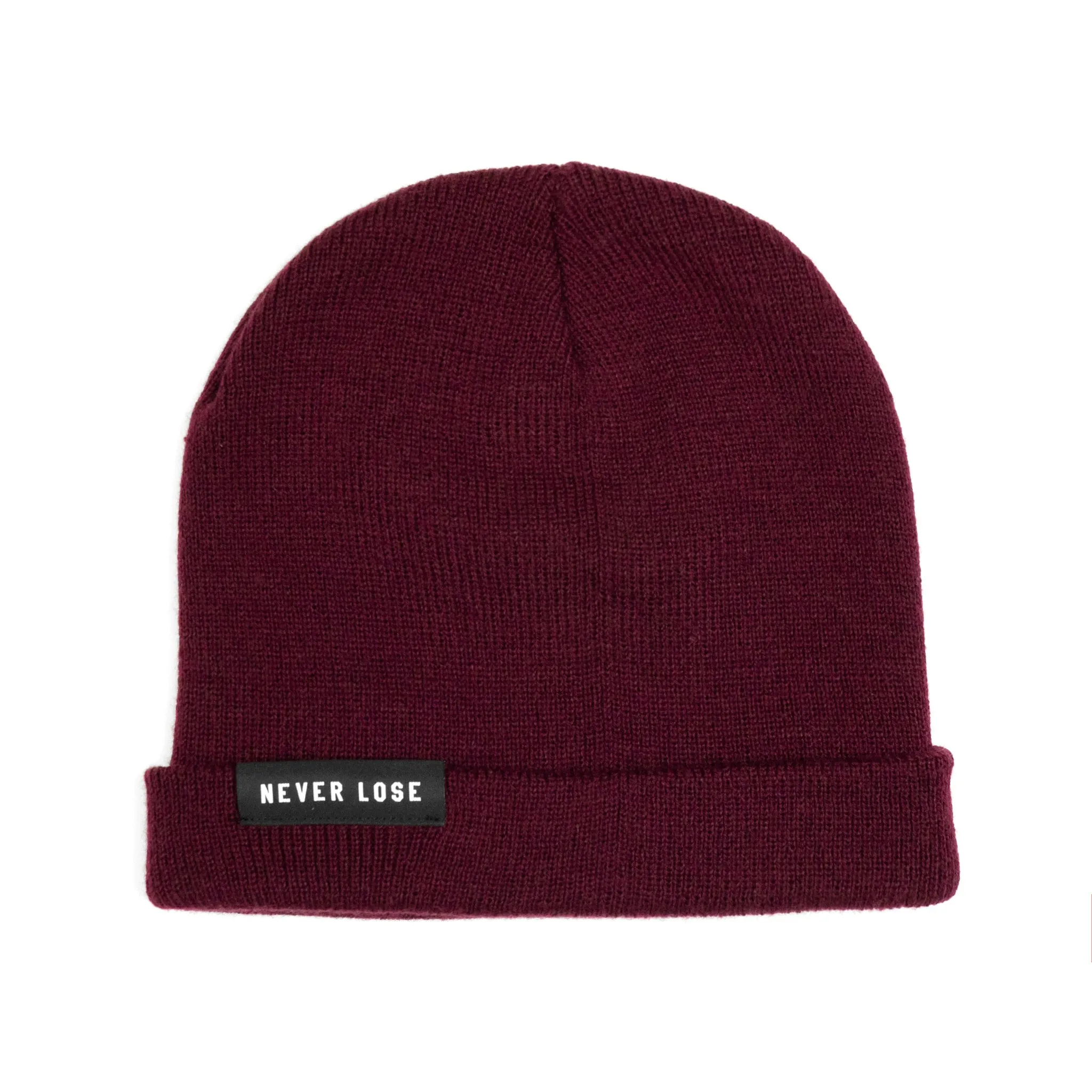 Never Lose Beanie Skullcap Fold Beanie - Maroon