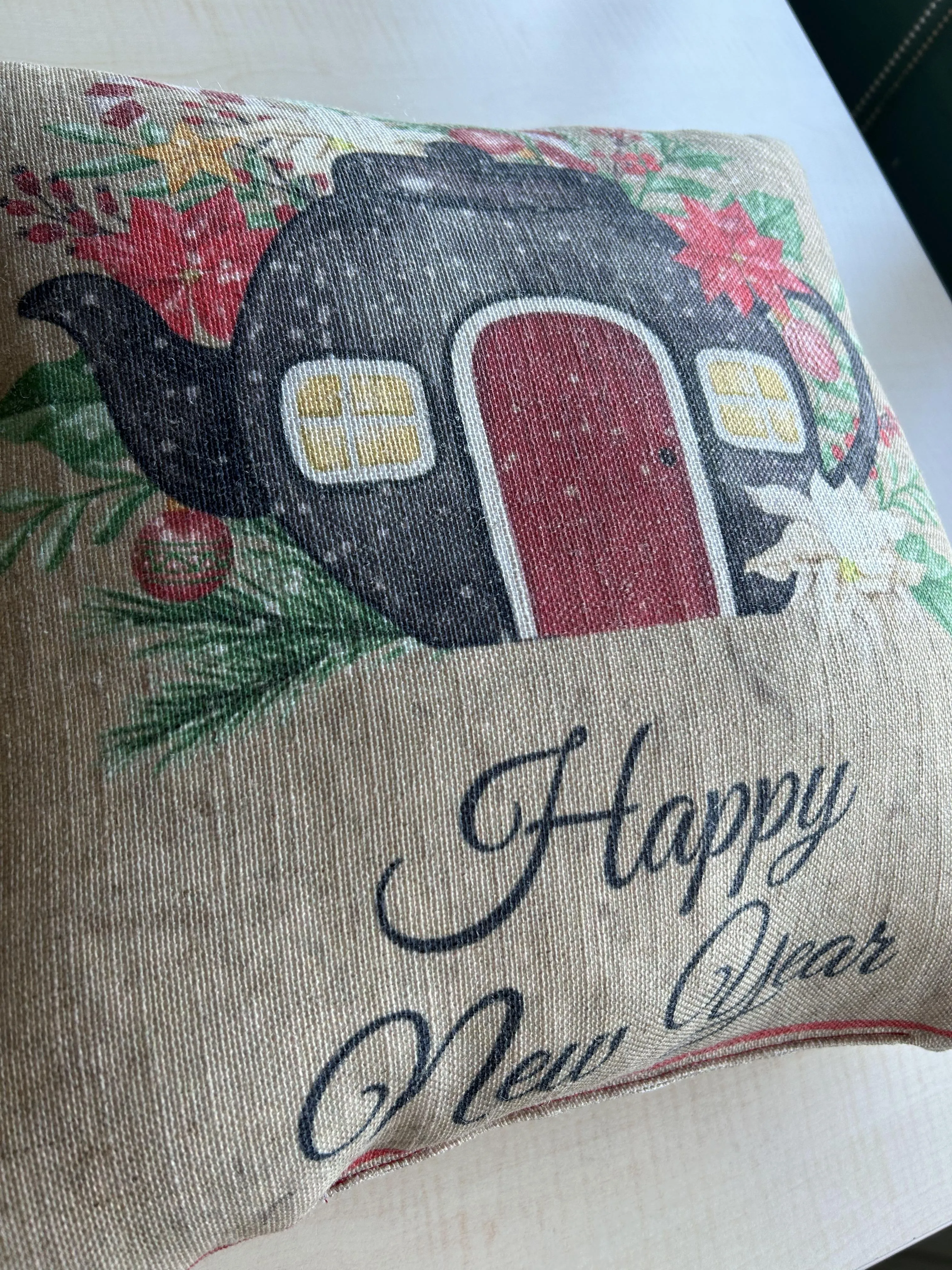 New Year Themed Pillow Cover for Holiday Decorating