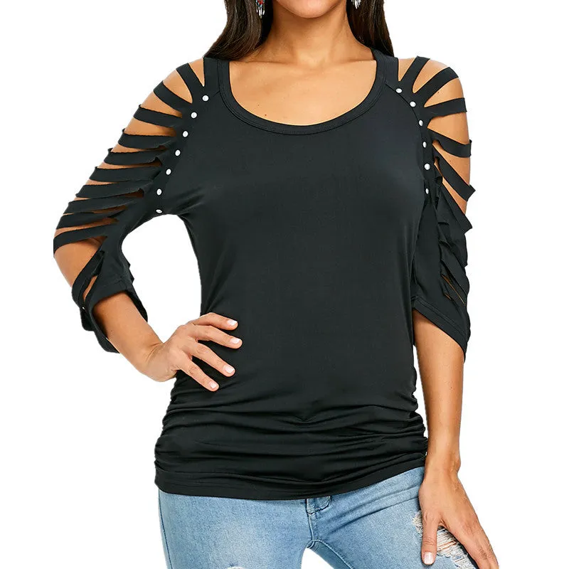 Off-Shoulder Round Neck top