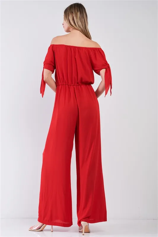 Off-The-Shoulder Wide Leg Jumpsuit