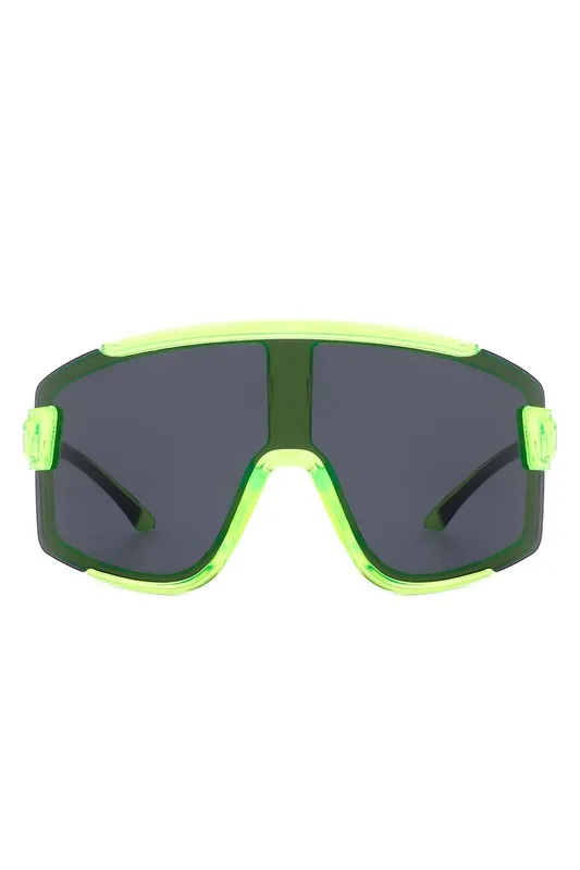 Oversize Sporty Square Chunky Shield Sunglasses