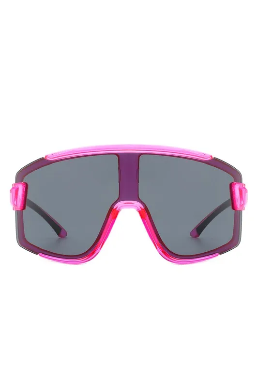 Oversize Sporty Square Chunky Shield Sunglasses