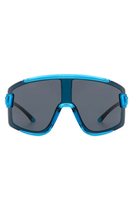 Oversize Sporty Square Chunky Shield Sunglasses