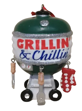 "Grillin" & " Chillin" Ornament  3" resin