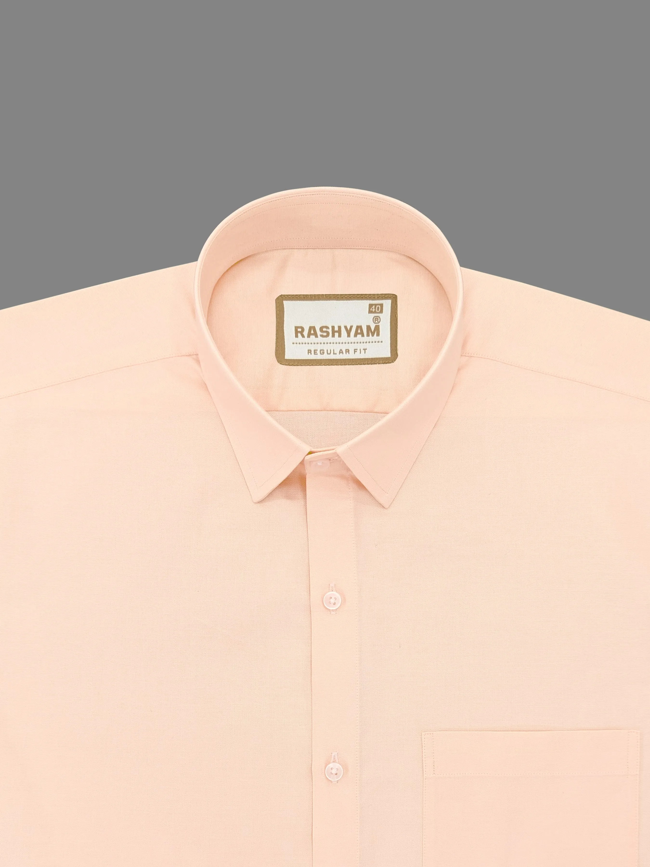 Rashyam Premium Cotton Mandys Orange Plain Formal Shirt for Men