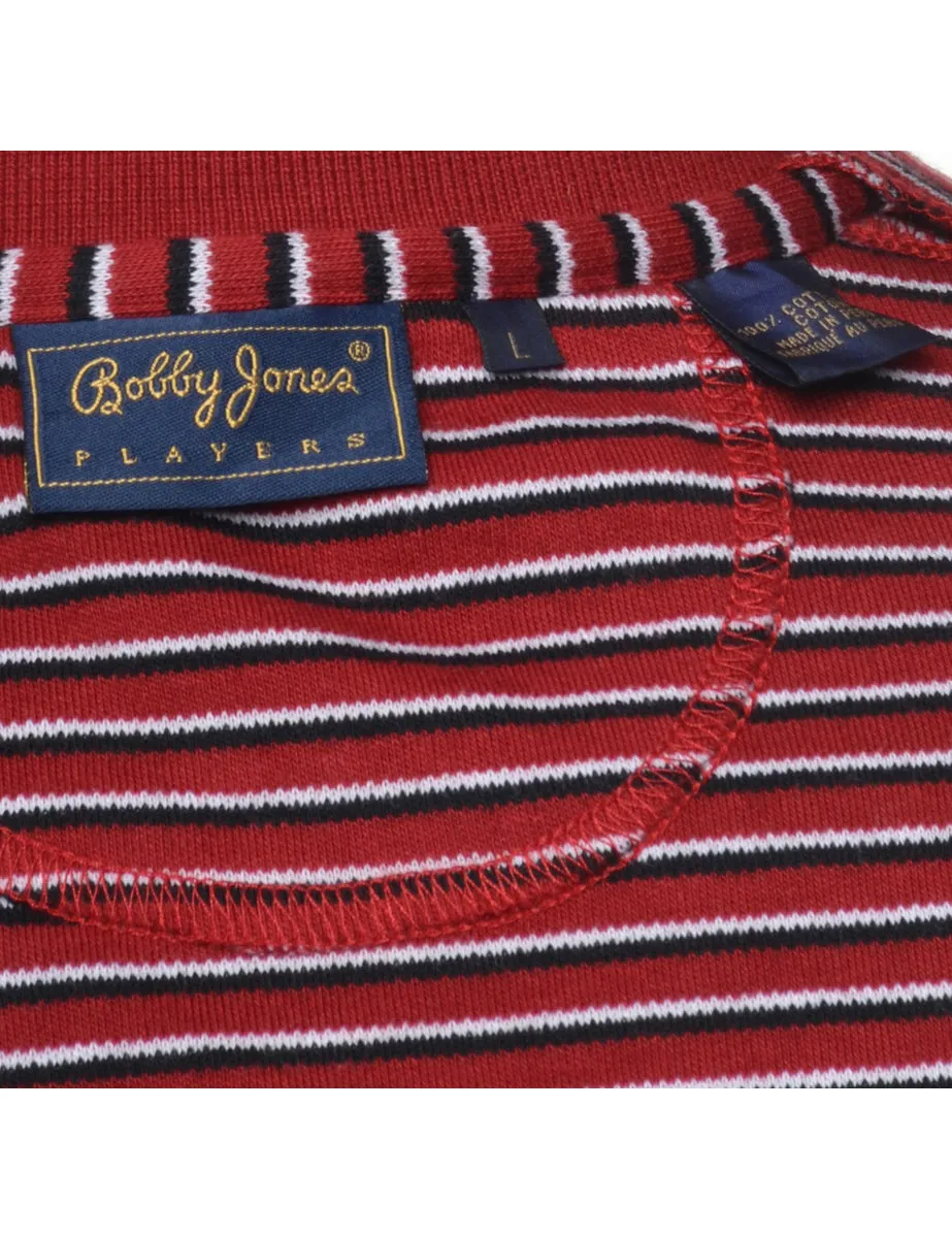 Red Striped Jumper - L